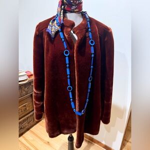 Kay Unger Rich Brown Teddy Jacket